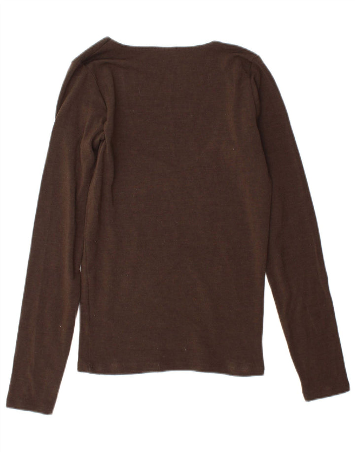 Roccobarocco Damen Graphic Top Langarm UK 12 Mittelbraun