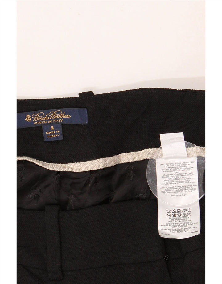 BROOKS BROTHERS Gerader Damenrock US 4 Medium W30 Schwarze Wolle