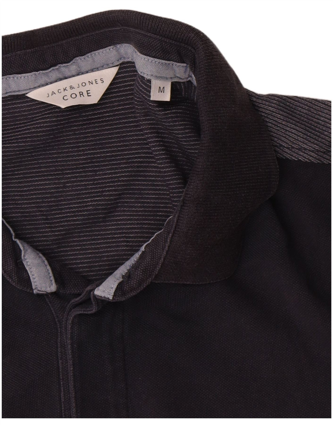Jack & Jones Herren-Poloshirt aus mittelblauer, marineblauer Colourblock-Baumwolle