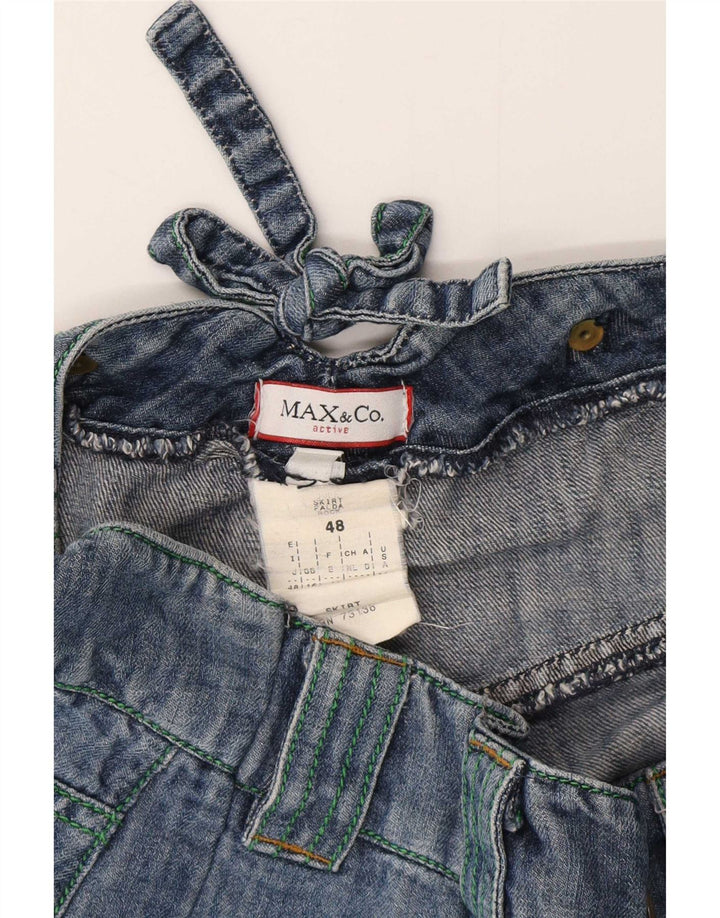 Max&Co. Damen Mini-Jeansrock UK 16 Large W32 Blaue Baumwolle