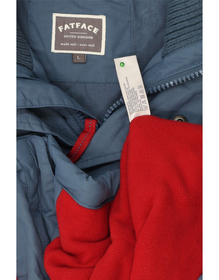 FAT FACE Herren-Windbreakerjacke mit Kapuze, UK 40, Größe L, blaues Nylon