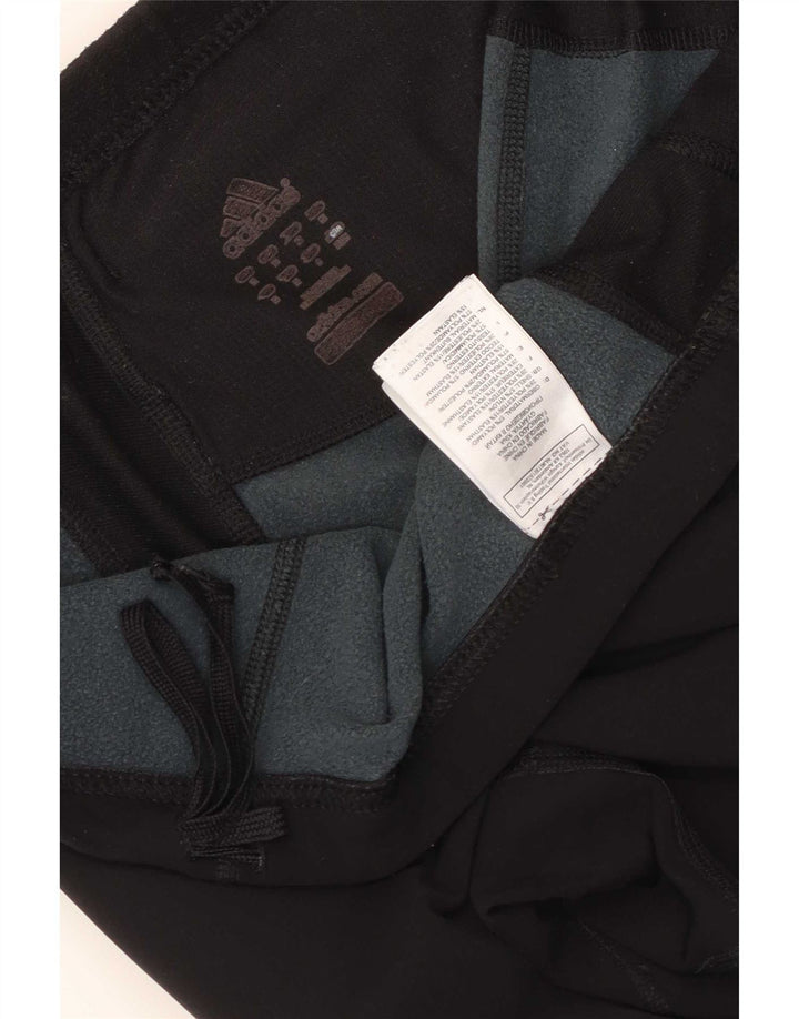 Adidas Damen Leggings UK 14 Large Schwarz Colourblock Polyamid