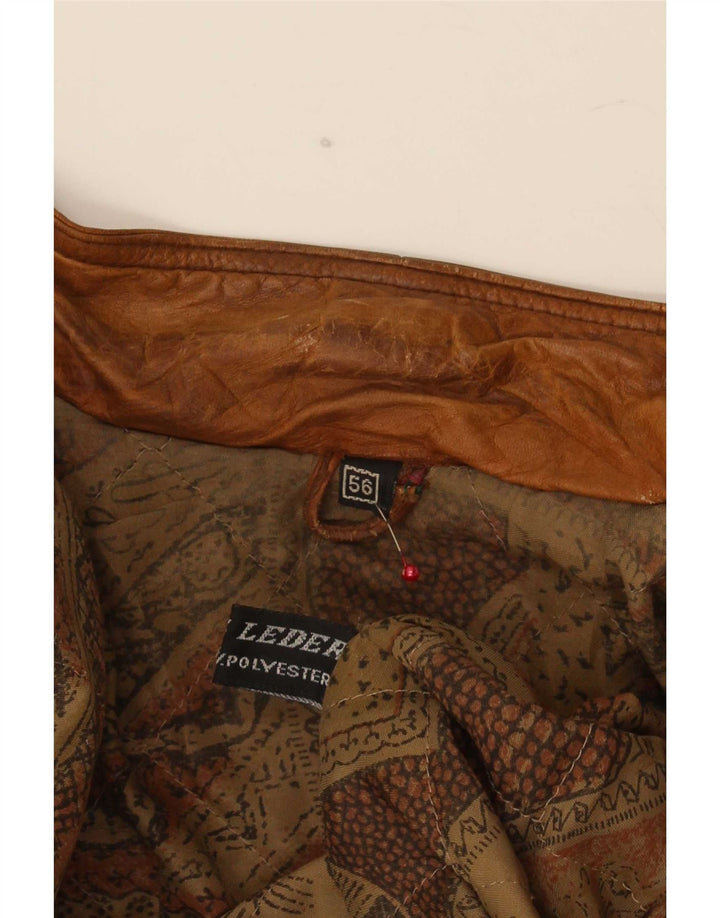 Vintage Herren Lederjacke IT 56 2XL Braun