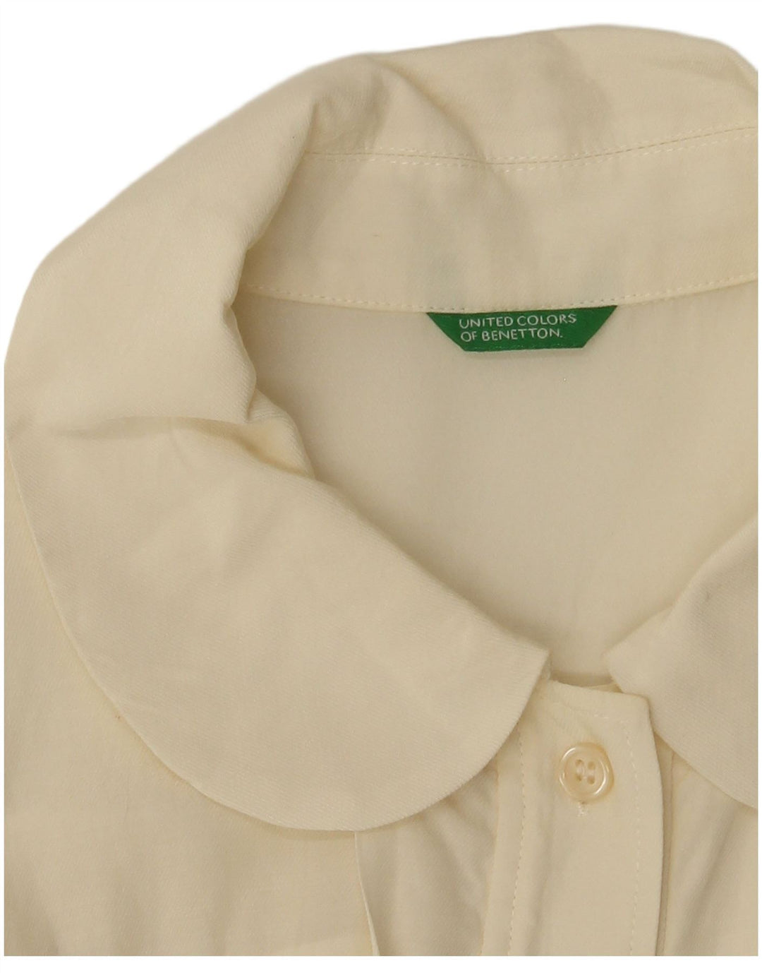 Benetton Damen-Hemdbluse, Gr. 44, groß, gebrochenes Weiß