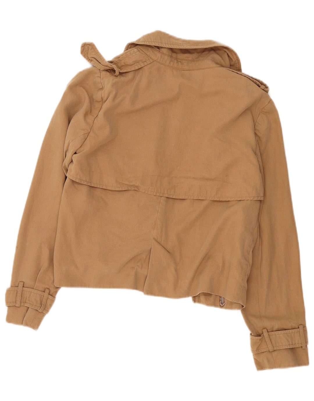 Offene, übergroße Militärjacke für Damen von Zara, UK 10, Small, Beige, Lyocell