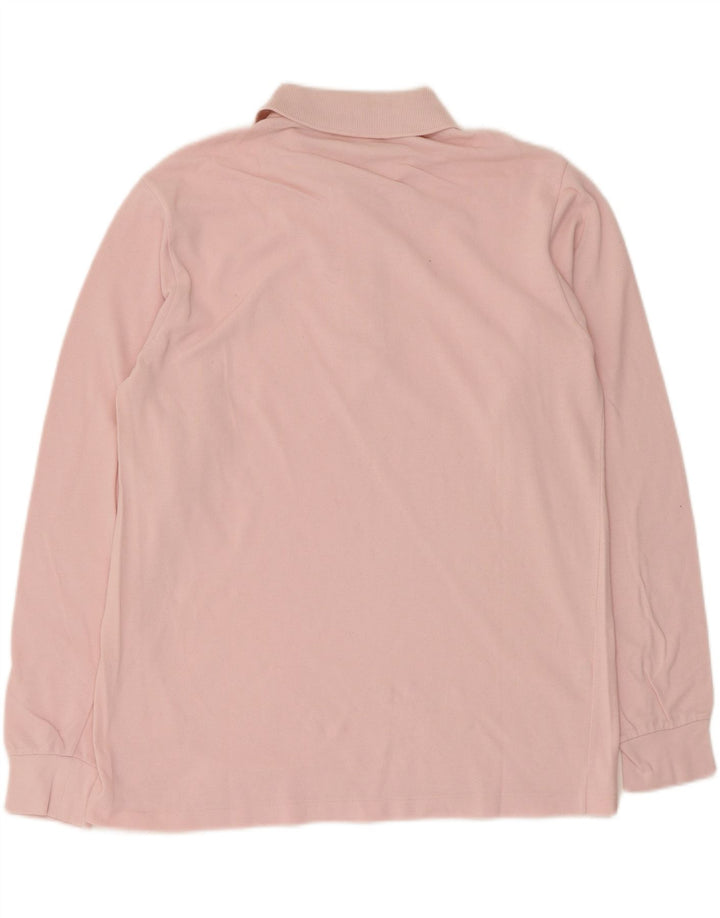 Lacoste Herren-Langarm-Poloshirt, Größe 4, mittelrosa, Baumwolle