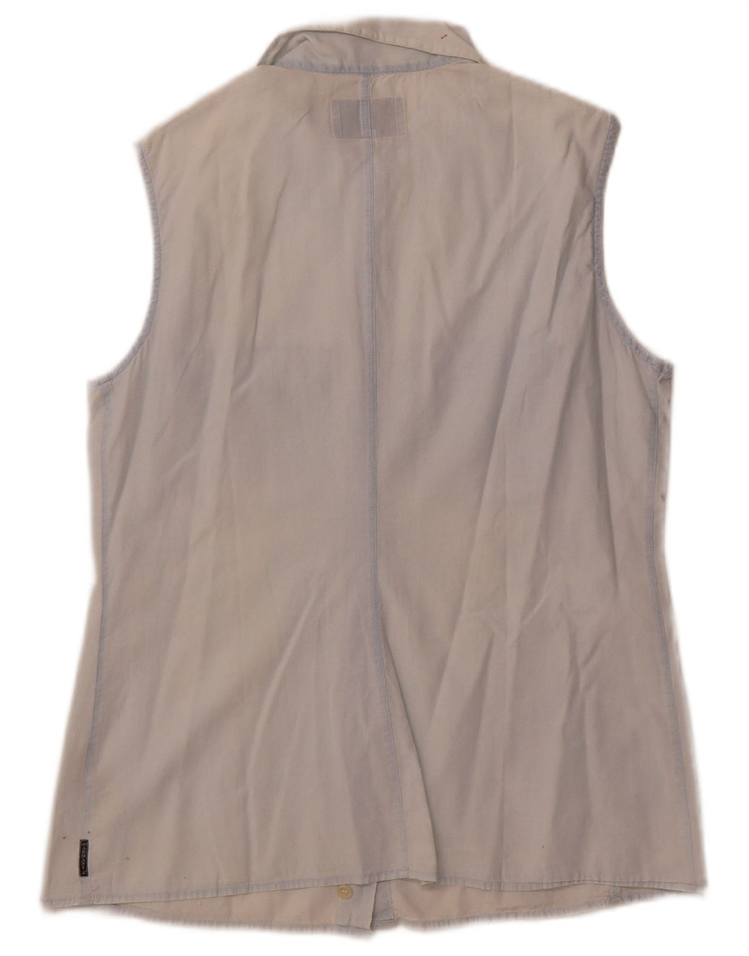 Armani Jeans Damen ärmelloses Hemd UK 14 Große blaue Baumwolle