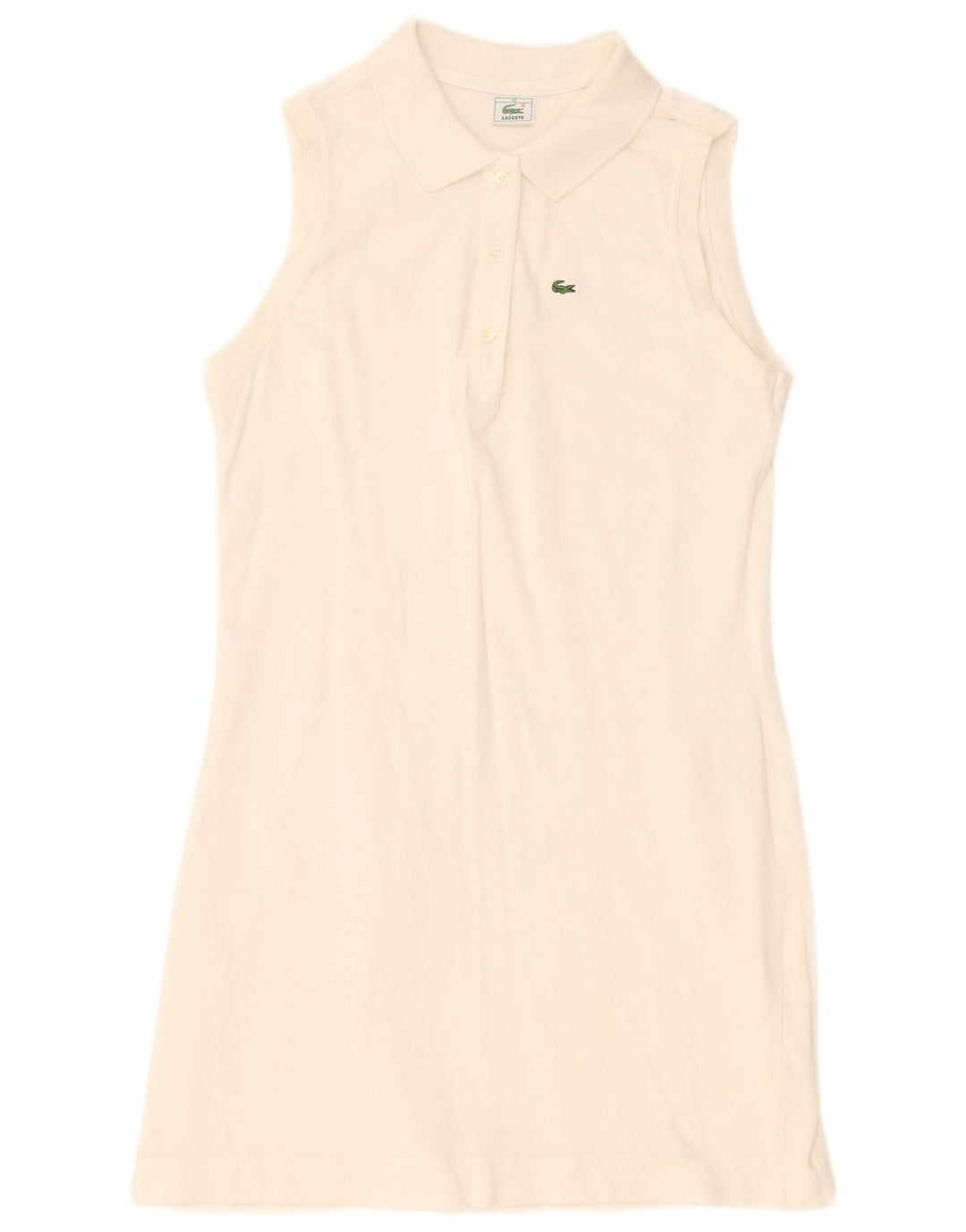 Lacoste Damen ärmelloses Polokleid Größe 46 XL Weiß