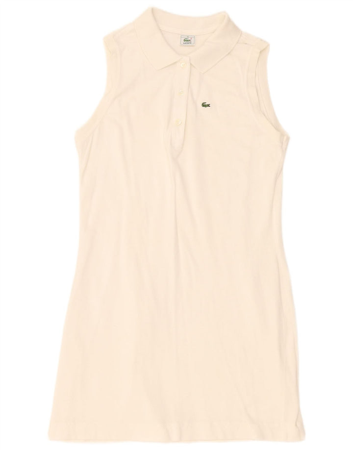 Lacoste Damen ärmelloses Polokleid Größe 46 XL Weiß