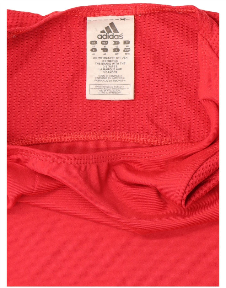 Adidas Damen Climacool Crop Vest Top UK 14 Medium Red Polyamid