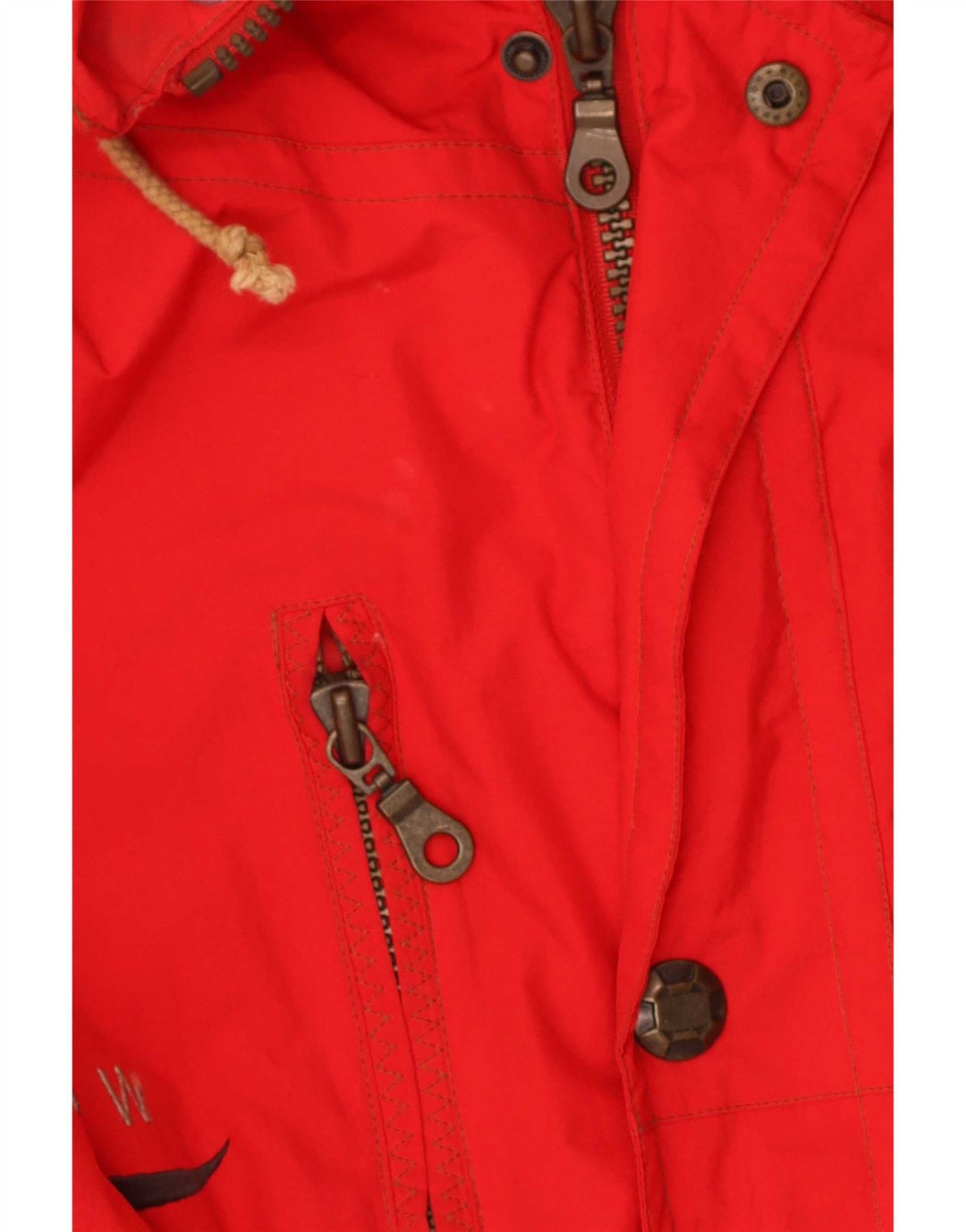 Vintage Herren Utility Jacke IT 54 2XL Rot Polyamid