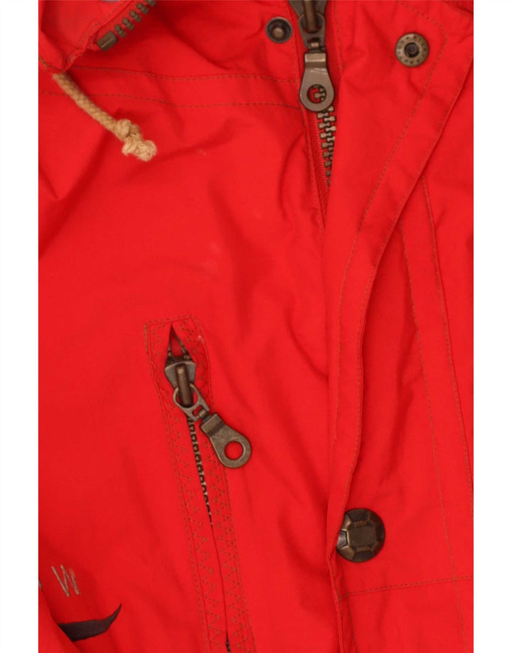 Vintage Herren Utility Jacke IT 54 2XL Rot Polyamid