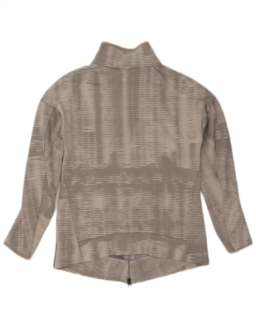 ADIDAS Damen Trainingsanzug Top Jacke UK 12/14 Mittelgrau gestreift Polyester