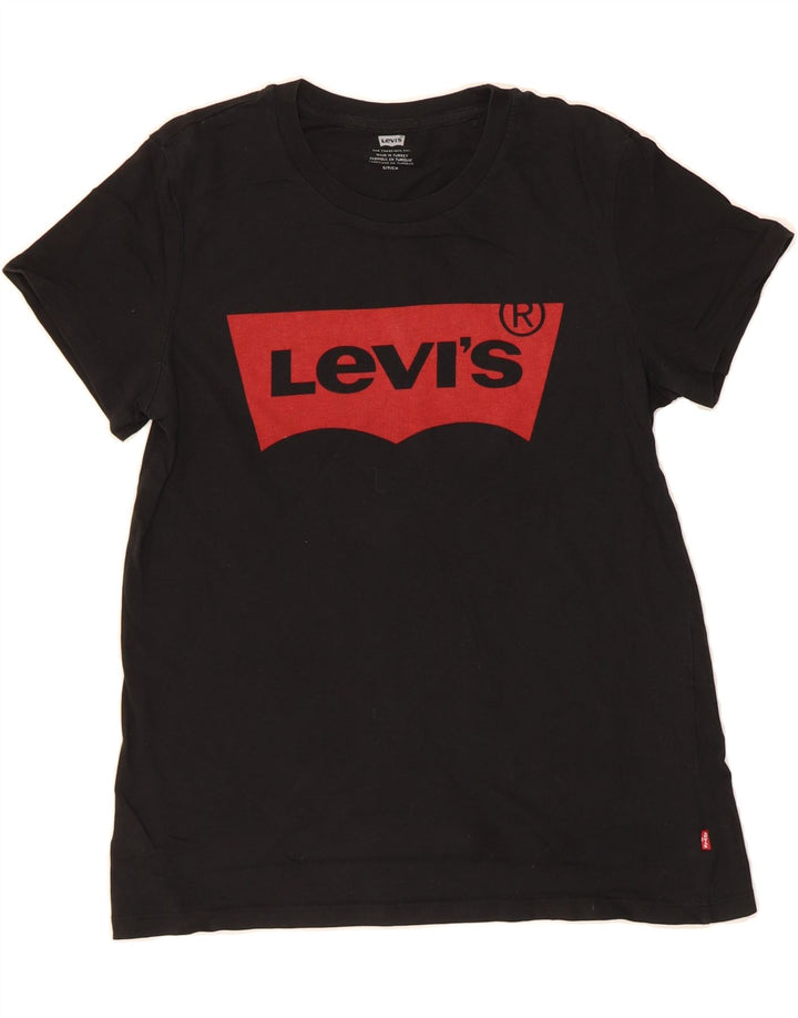LEVI'S Mens Graphic T-Shirt Top Small Black Vintage Levi's and Second-Hand Levi's from Messina Hembry 