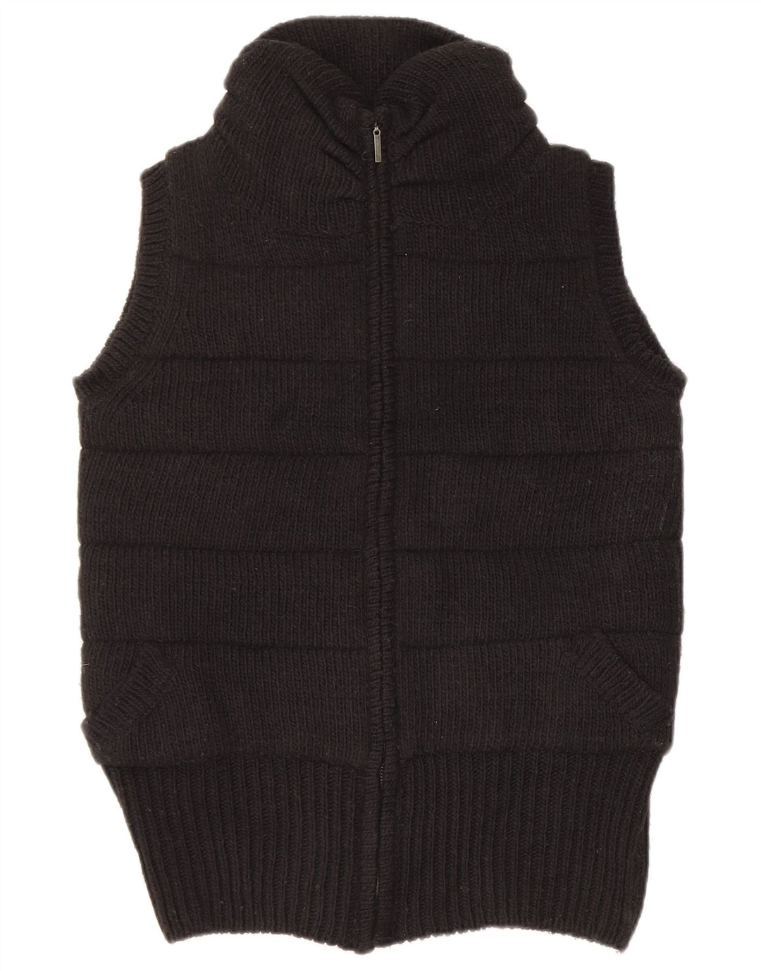 Zara Damen Strickweste UK 14 Medium Schwarz Acryl