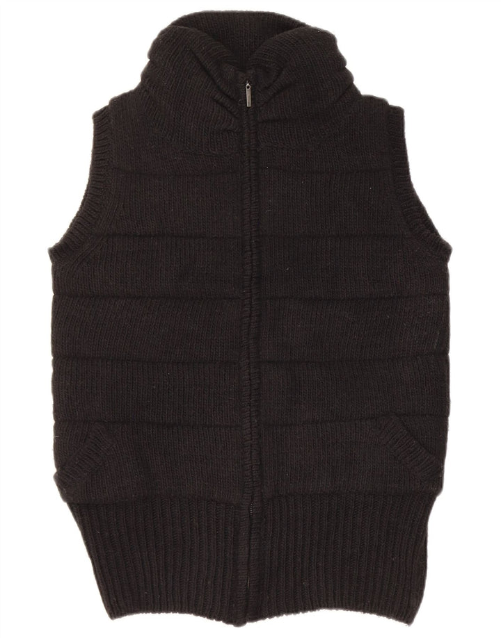 Zara Damen Strickweste UK 14 Medium Schwarz Acryl