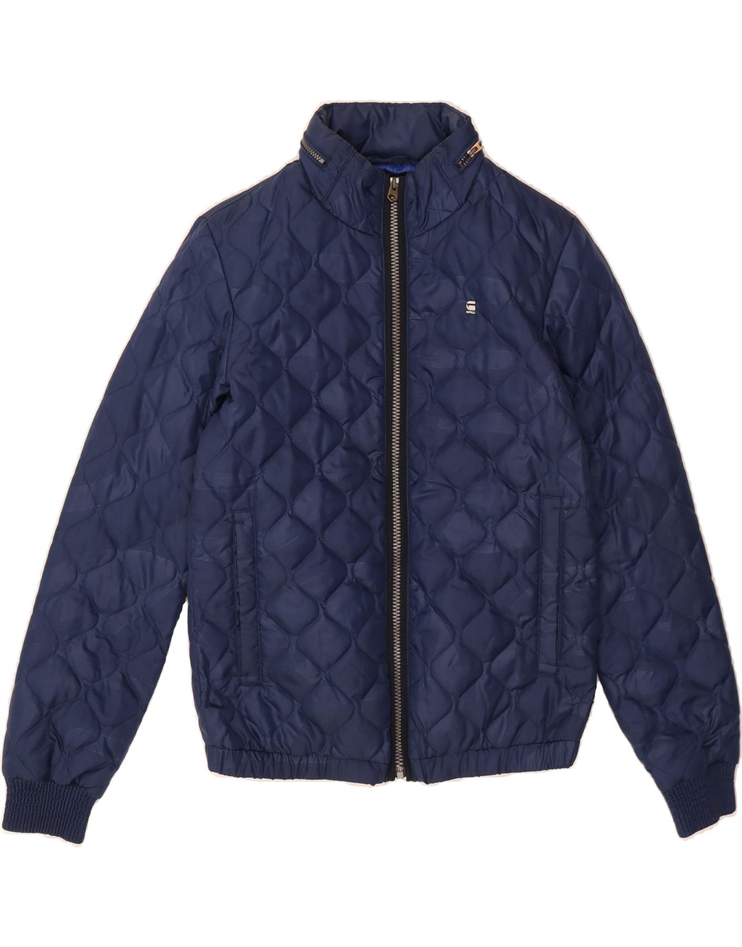 G-STAR Womens Quilted Jacket UK 10 Small Navy Blue Polyester Vintage G-Star and Second-Hand G-Star from Messina Hembry 