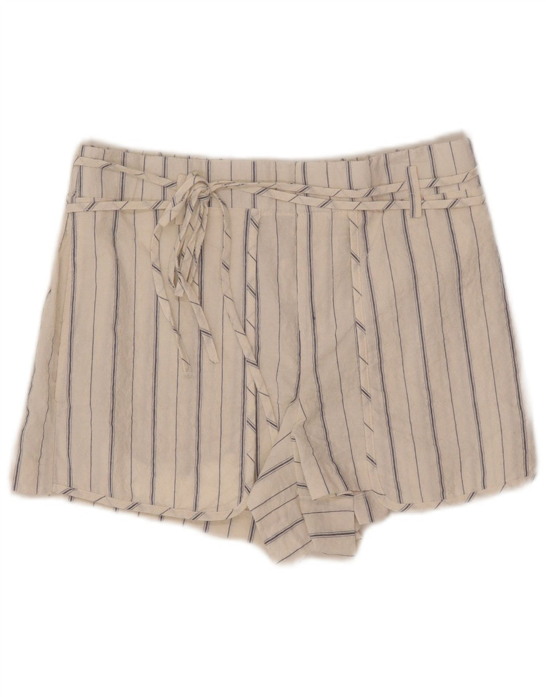 Zara Damen-Hotpants mit hoher Taille, Größe S, W26, weiß gestreift