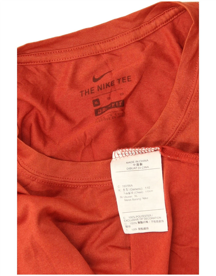 NIKE Herren Dri Fit T-Shirt Top XL Orange Polyester