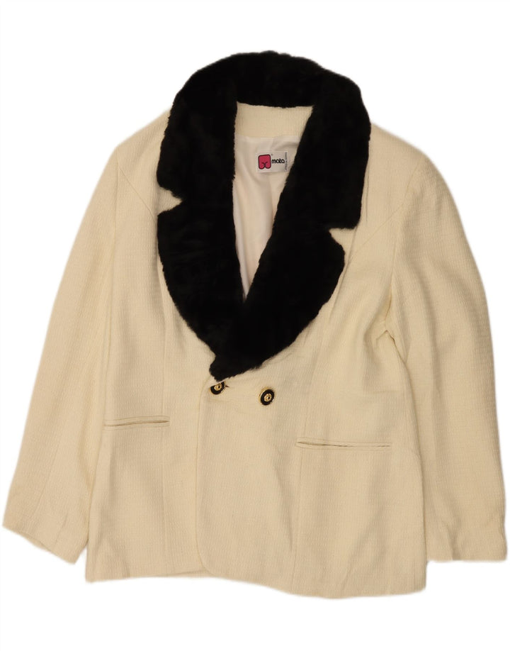 Vintage Herren Blazer Jacke IT 48 Medium Off White Colourblock