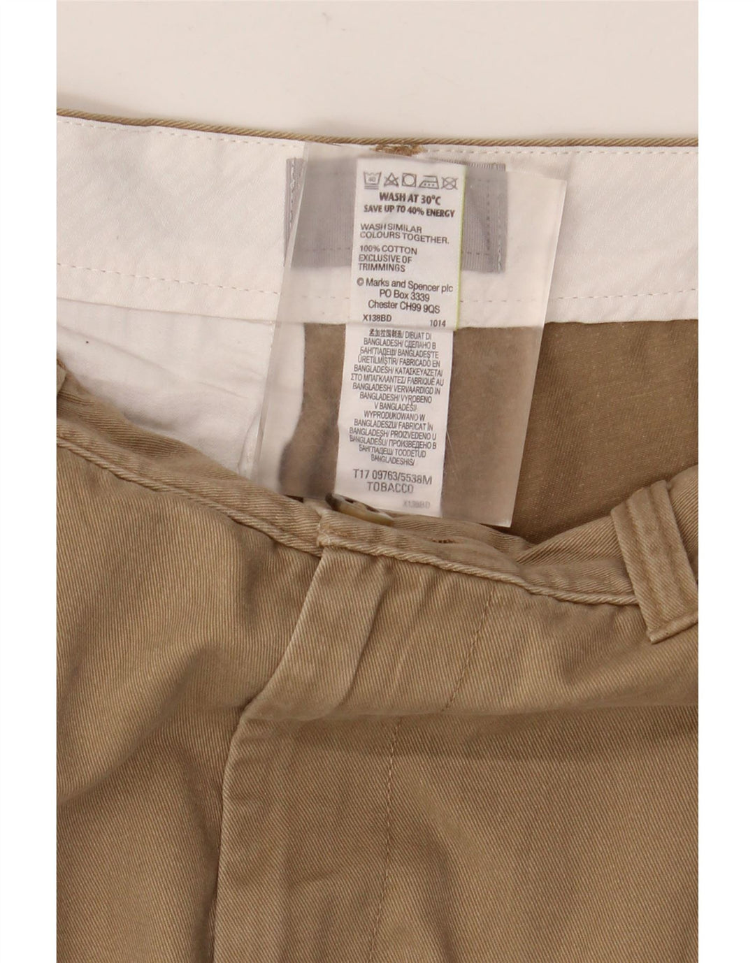 MARKS & SPENCER Herren Chinoshorts W32 mittelbraune Baumwolle