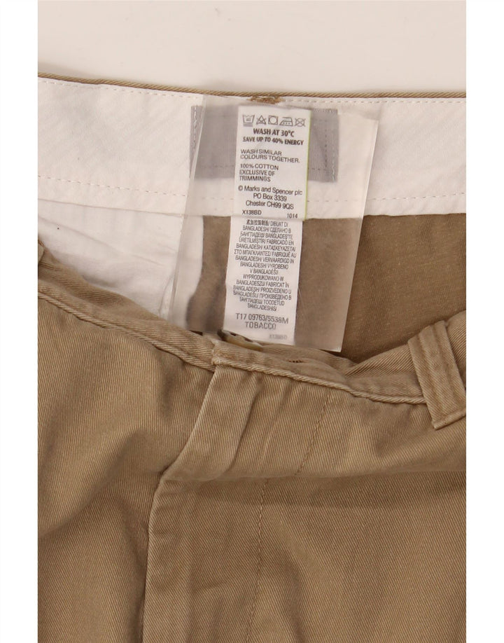MARKS & SPENCER Herren Chinoshorts W32 mittelbraune Baumwolle