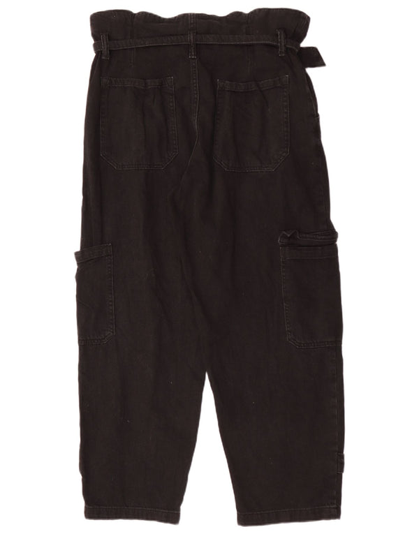 All Saints Damen Cargo Tapered Jeans UK 12 Medium W32 L27 Schwarze Baumwolle