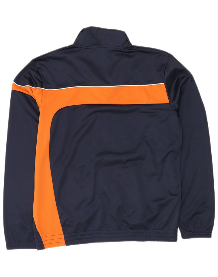 ASICS Herren-Trainingsanzug-Top-Jacke, mittelgroßes marineblaues Farbblock-Polyester