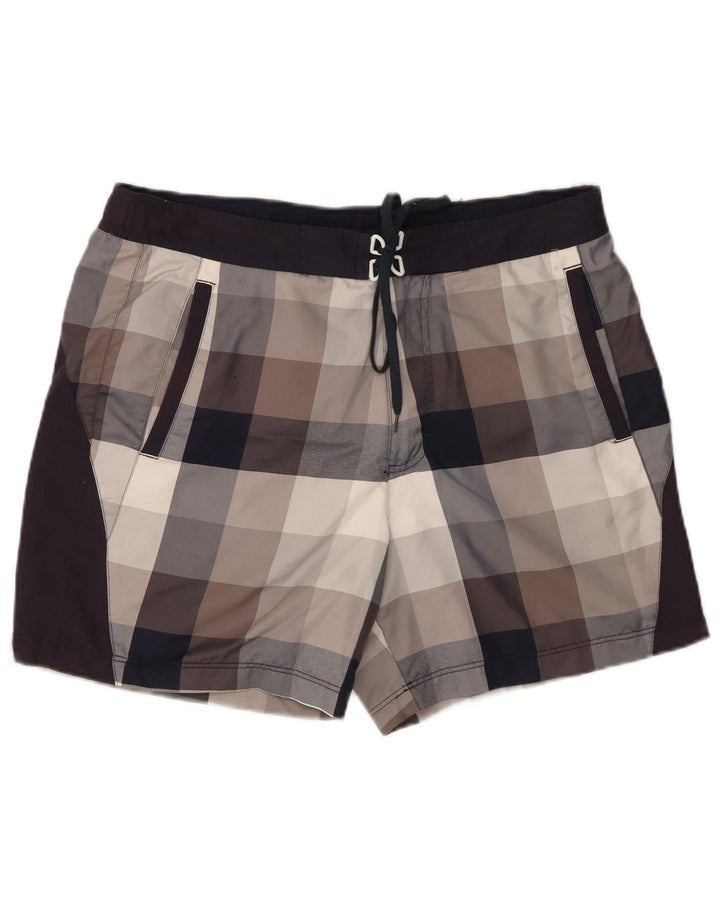 Champion Herren-Badeshorts, groß, grau kariert, Polyester