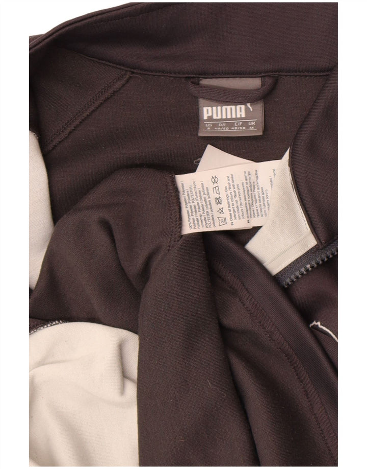 Puma Herren-Pullover-Trainingsanzugoberteil, klein, graues Farbblock-Polyester
