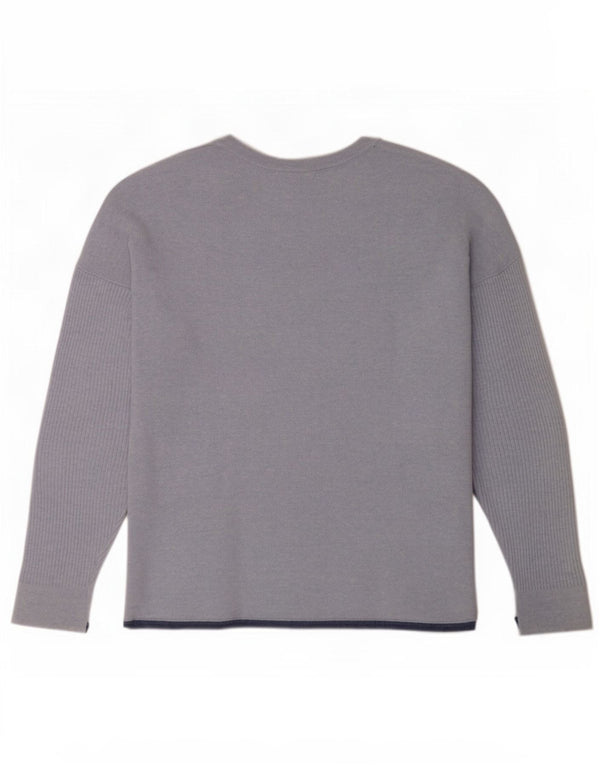 White Stuff Damen-Pullover mit U-Boot-Ausschnitt, UK 12, mittelblaue Viskose