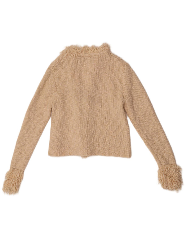 Offener Cardigan für Damen von Zara, Größe S, cremefarbene Baumwolle