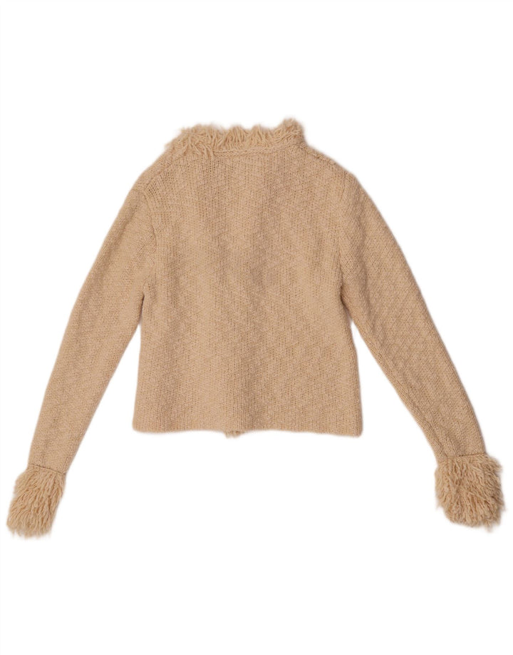 Offener Cardigan für Damen von Zara, Größe S, cremefarbene Baumwolle