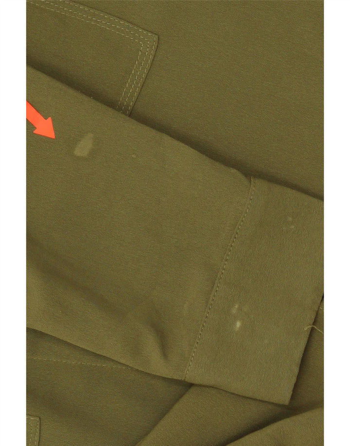 Topshop Damen-Hemdbluse, UK 10, Größe S, Khaki, Blumenmuster, Polyester