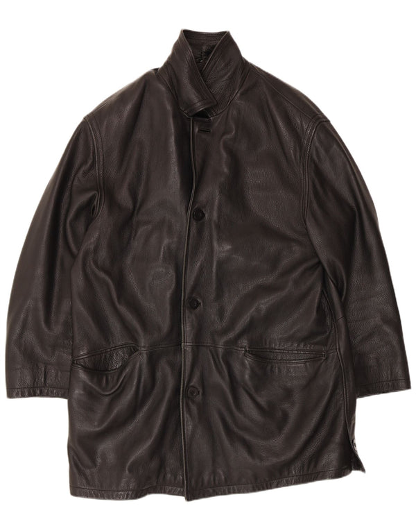 Vintage Herren-Lederjacke mit normaler Passform, UK 40, Größe L, Schwarz