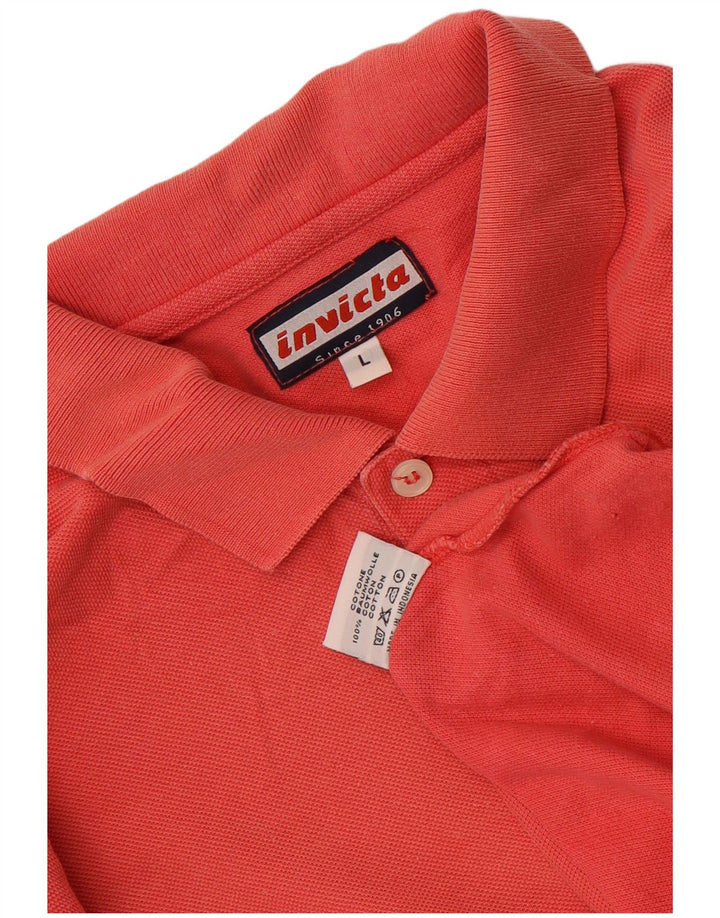 Invicta Herren-Langarm-Poloshirt, große rote Baumwolle