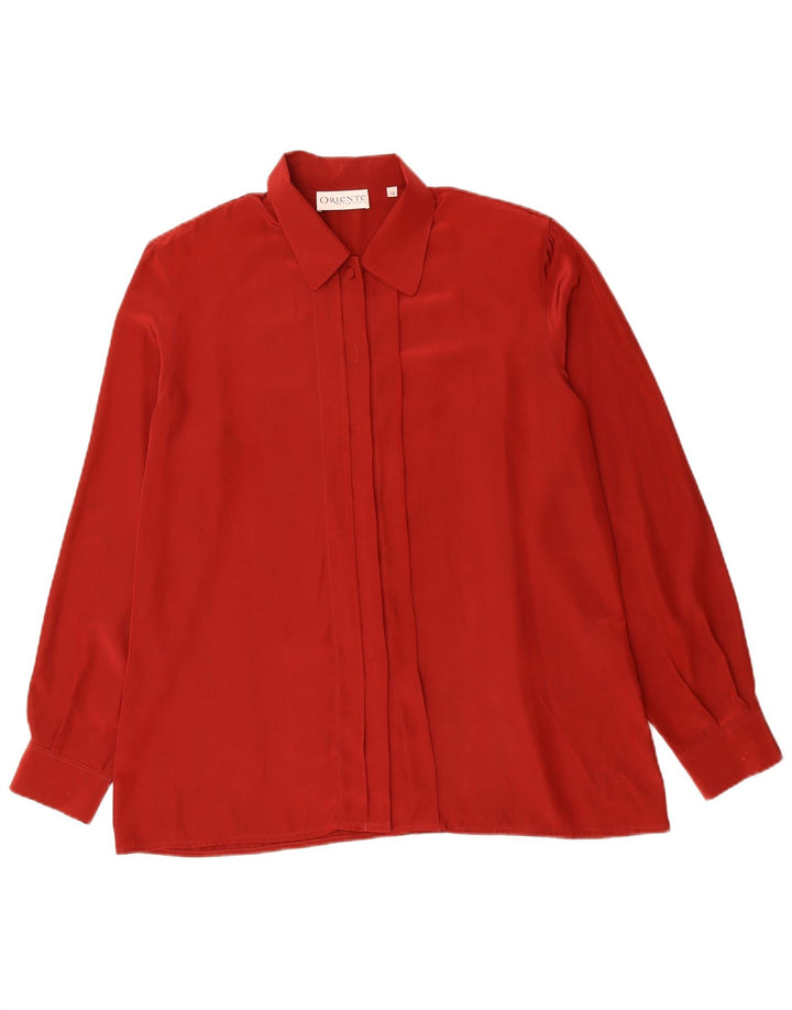 VINTAGE Damen Hemdbluse IT 48 XL Rot