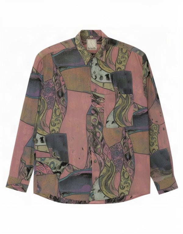 Benetti Mens Abstract Pattern Shirt Size 39 Medium Multicoloured