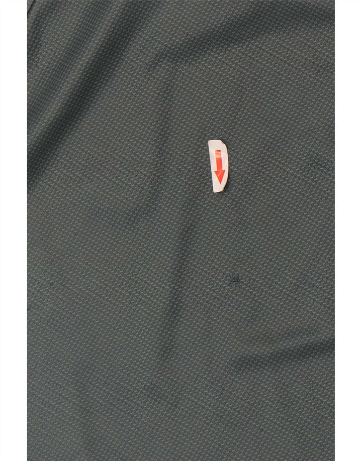 Nike Herren-T-Shirt-Oberteil aus mittelgrünem Colourblock-Polyester