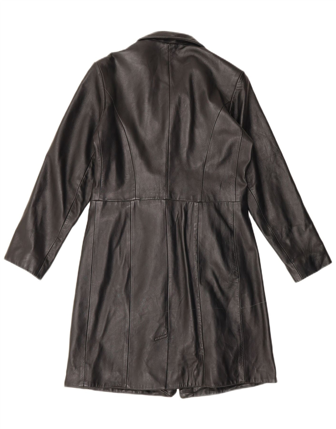 Helium Damen Ledermantel UK 10 Small Schwarz