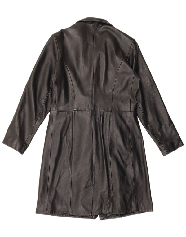 Helium Womens Leather Coat UK 10 Small Black