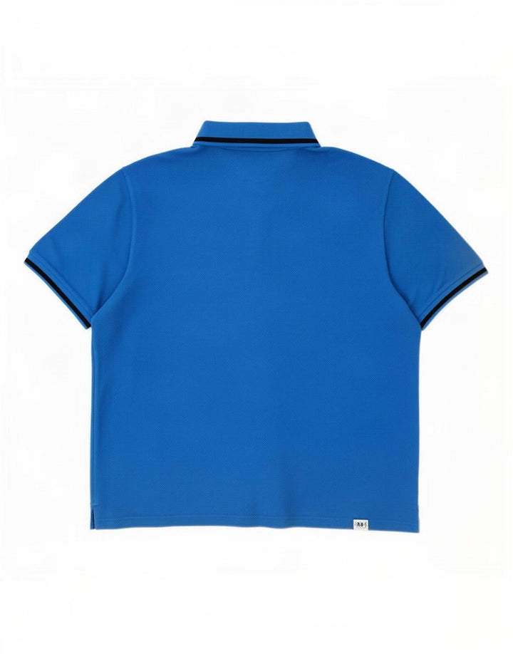 Ted Baker Herren-Poloshirt, Größe 6 2XL, blaue Baumwolle