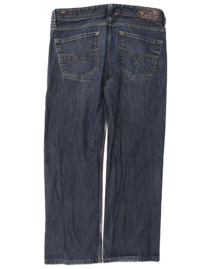 Diesel Herren Straight Jeans W34 L29 Blaue Baumwolle