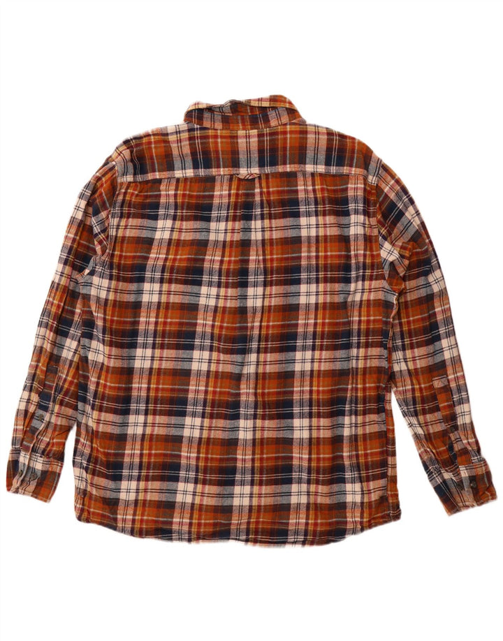 Eddie Bauer Herren-Flanellhemd XL, braun kariert, Baumwolle