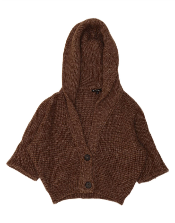 Massimo Dutti Damen Strickjacke mit 3/4-Ärmeln, Gr. 10, Braun