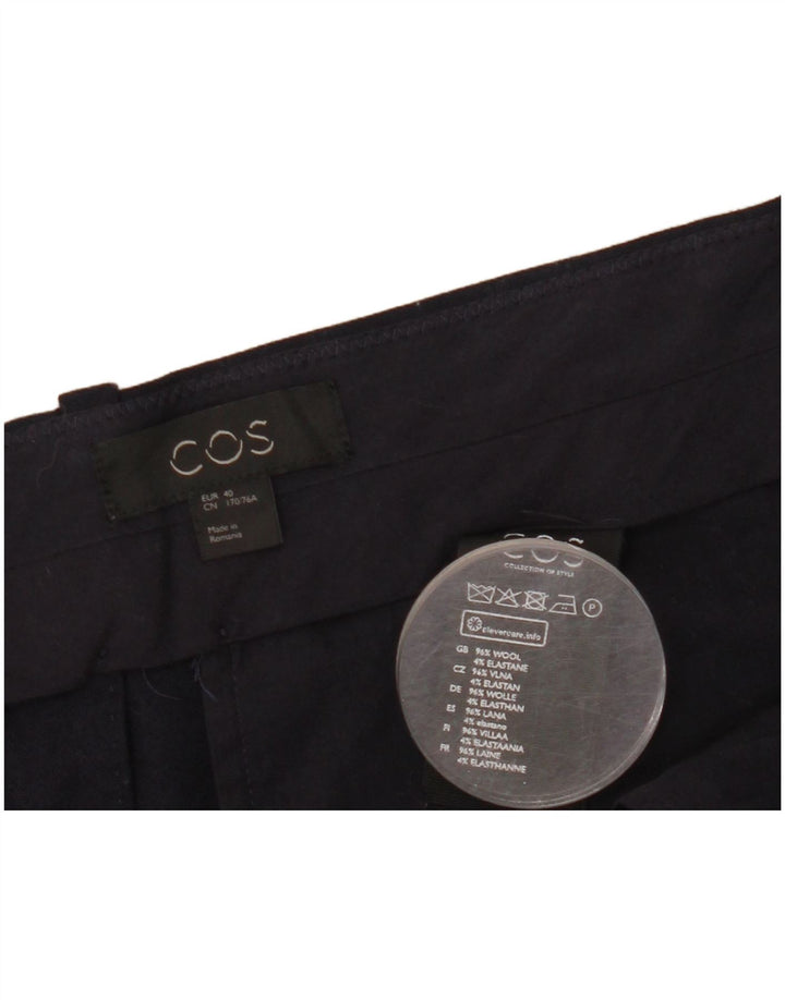 Cos Damen-PEGged-Cropped-Hose EU 40 Medium W36 L25 Marineblaue Wolle