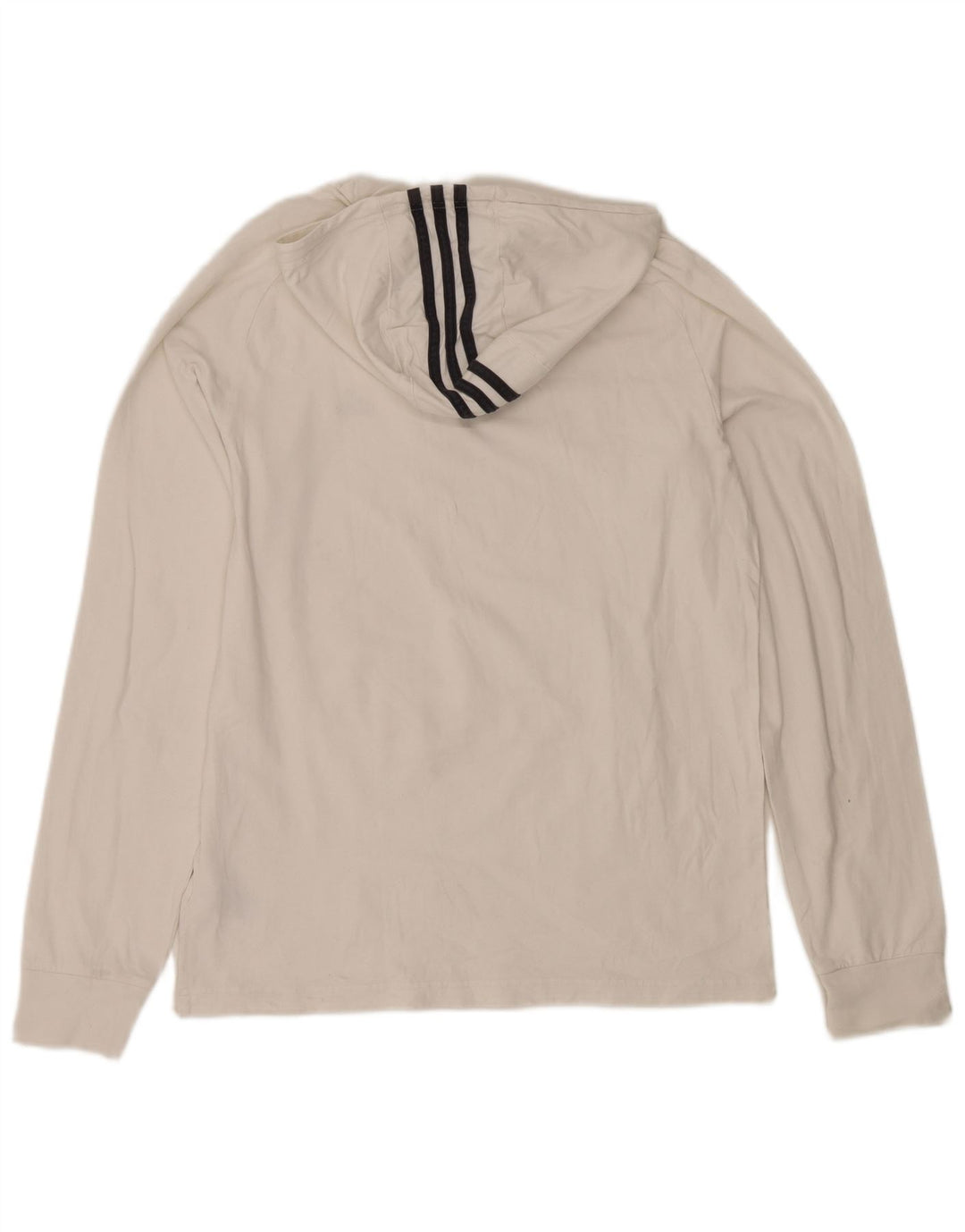 Adidas Herren-Kapuzenoberteil, langärmelig, groß, aus weißer Baumwolle