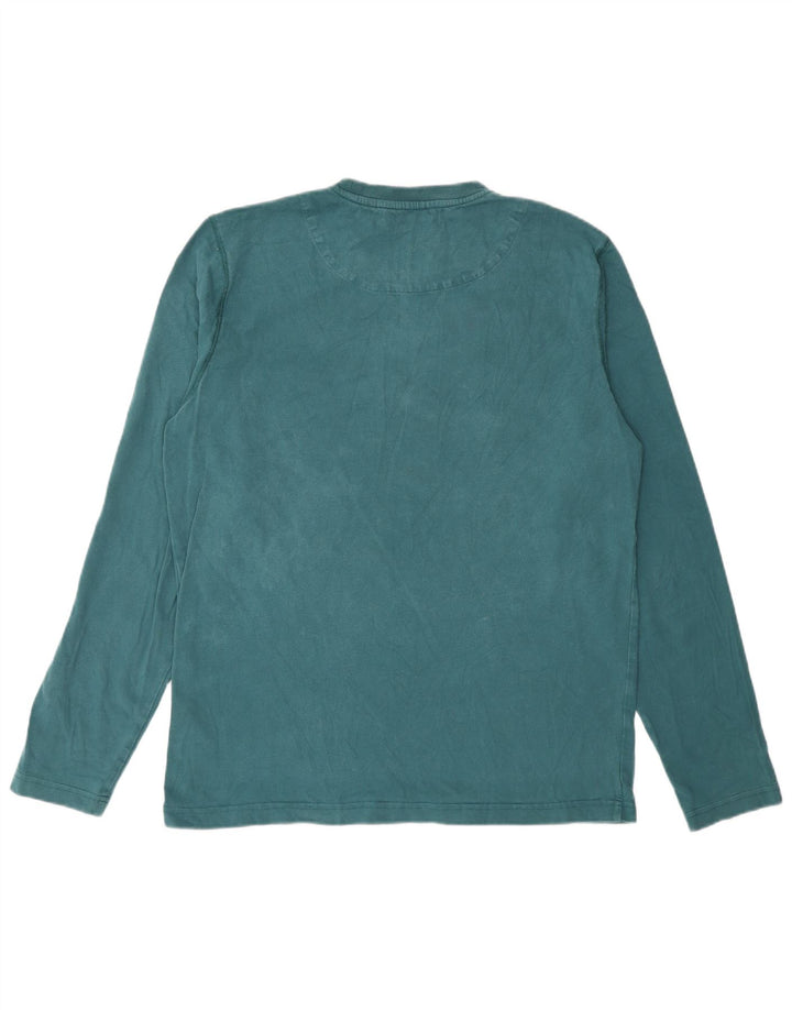 Crew Clothing Herren-Oberteil, langärmelig, mittelgrüne Baumwolle