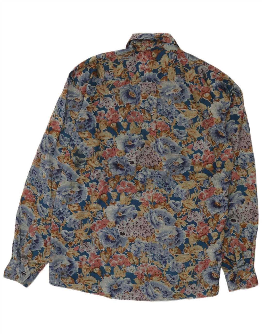 Vintage Herren-Hemd mit lockerer Passform, kleine, mehrfarbige, florale Viskose