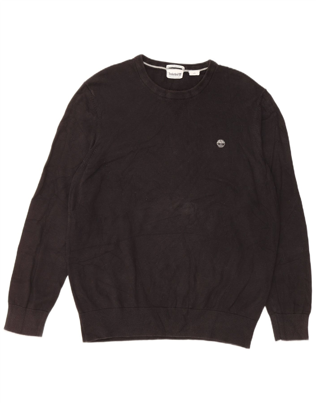Timberland Herren-Pullover mit Rundhalsausschnitt, groß, schwarze Baumwolle